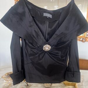 KM Collections Black Top with Elegant Design